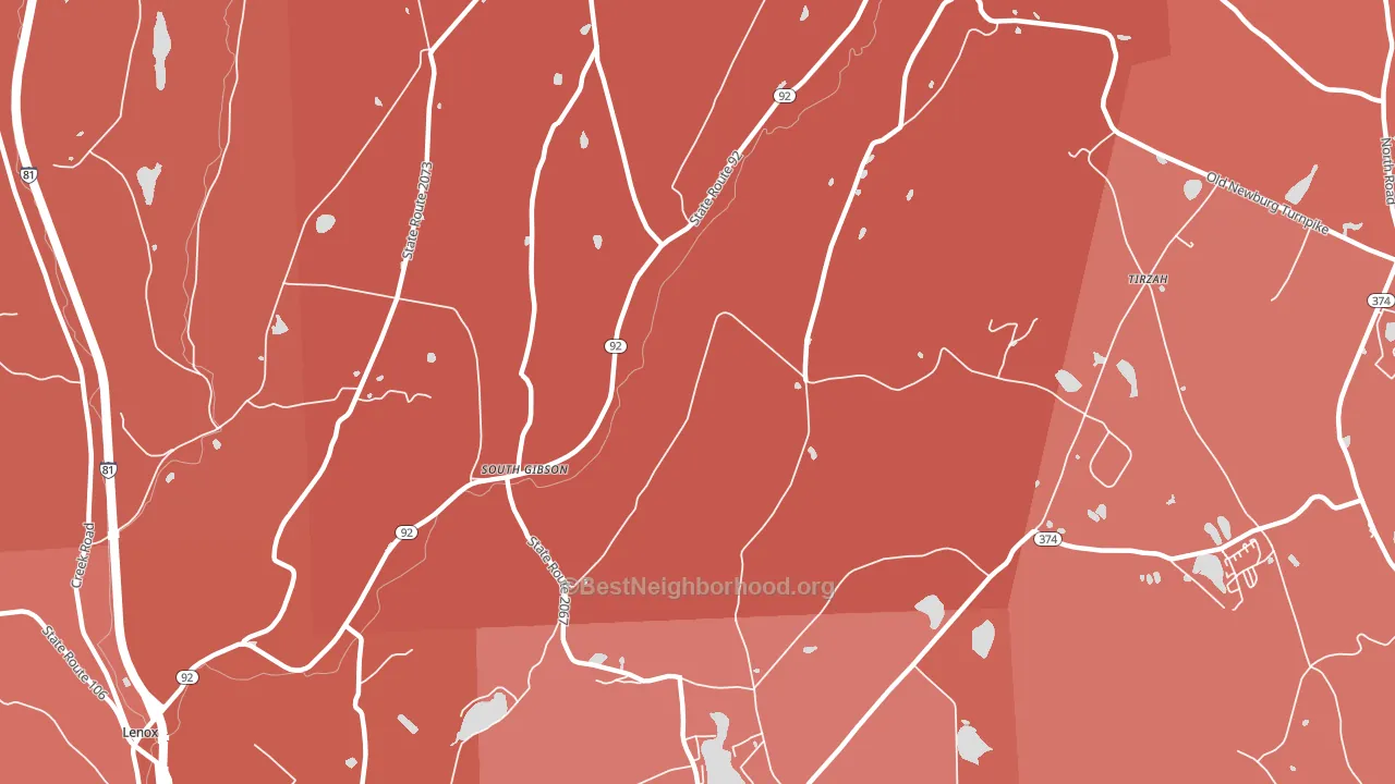 South Gibson, PA block-group political-lean map