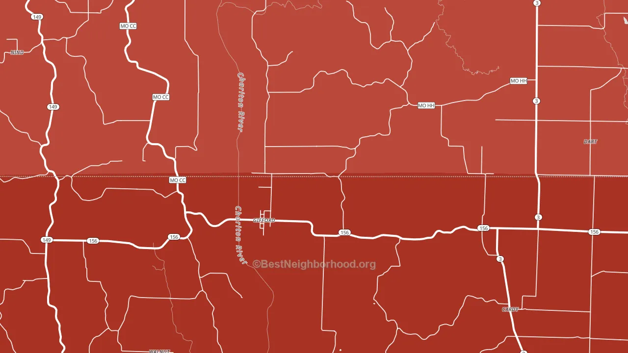 South Gifford, MO block-group political-lean map