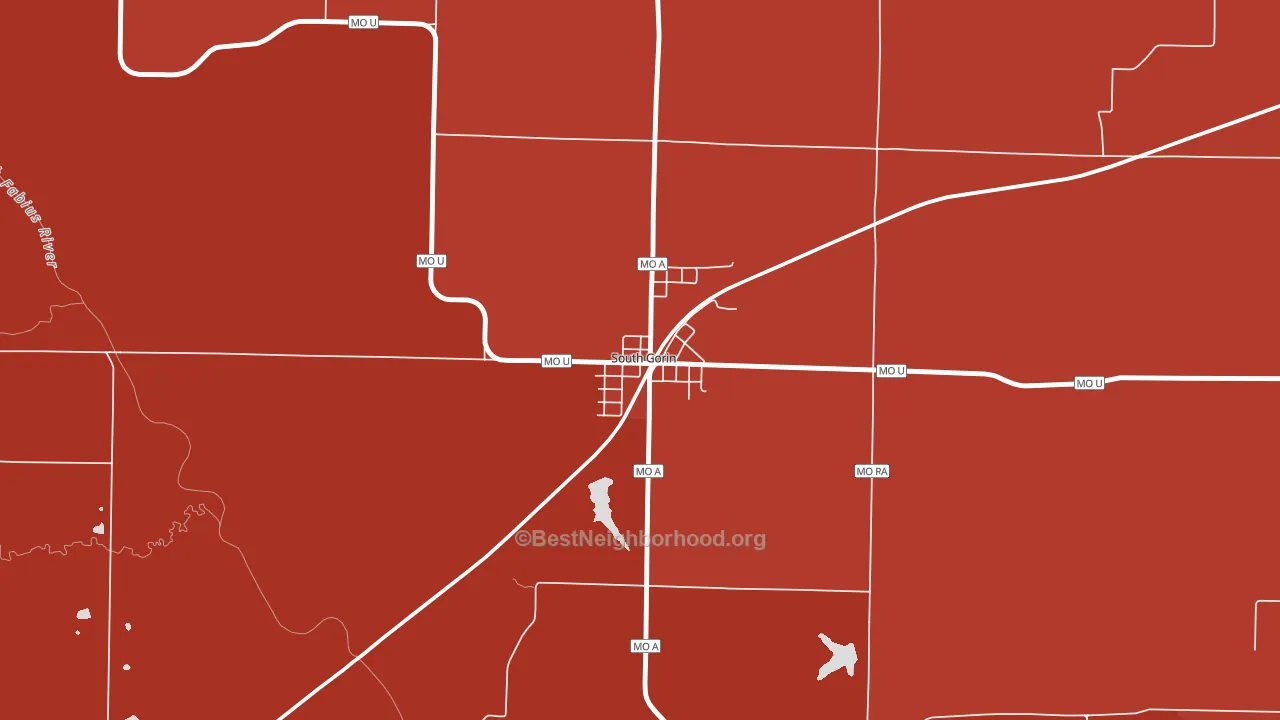 South Gorin, MO block-group political-lean map