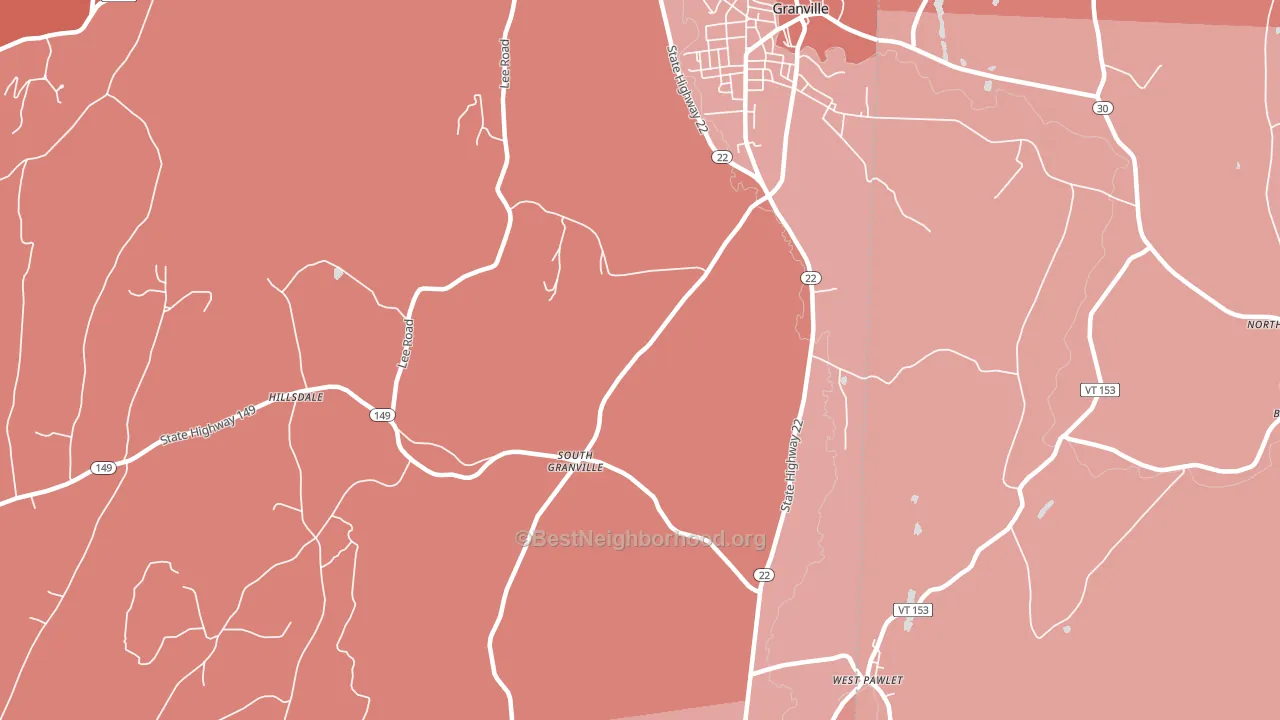 South Granville, NY block-group political-lean map