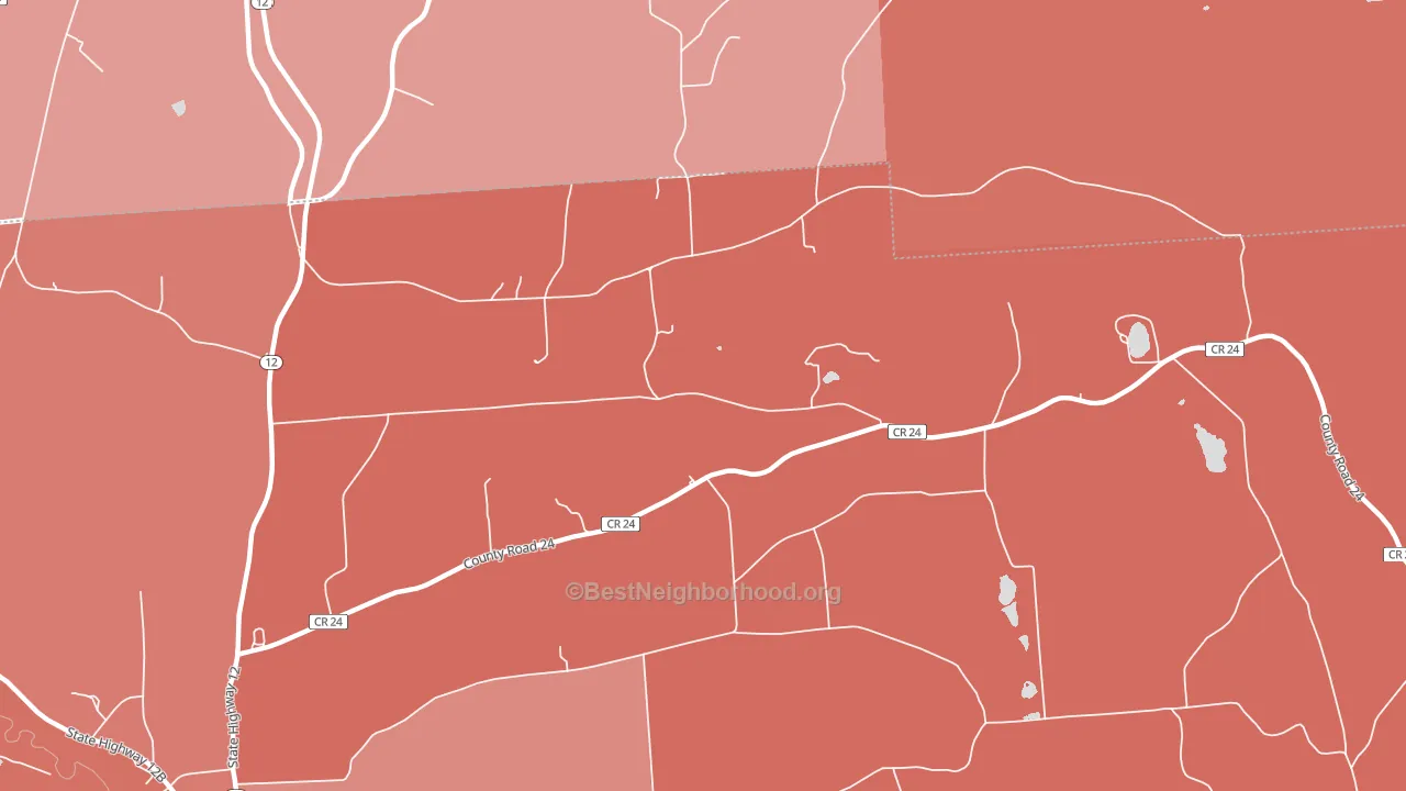 South Hamilton, NY block-group political-lean map
