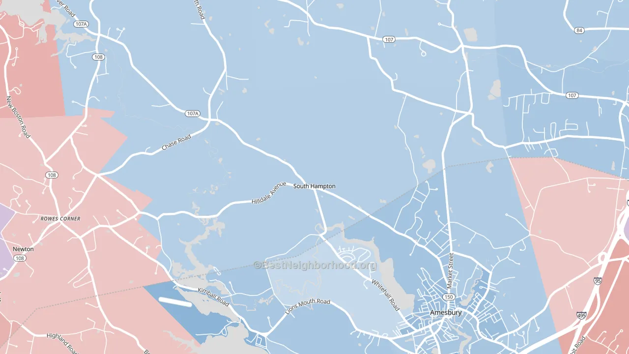 South Hampton, NH block-group political-lean map
