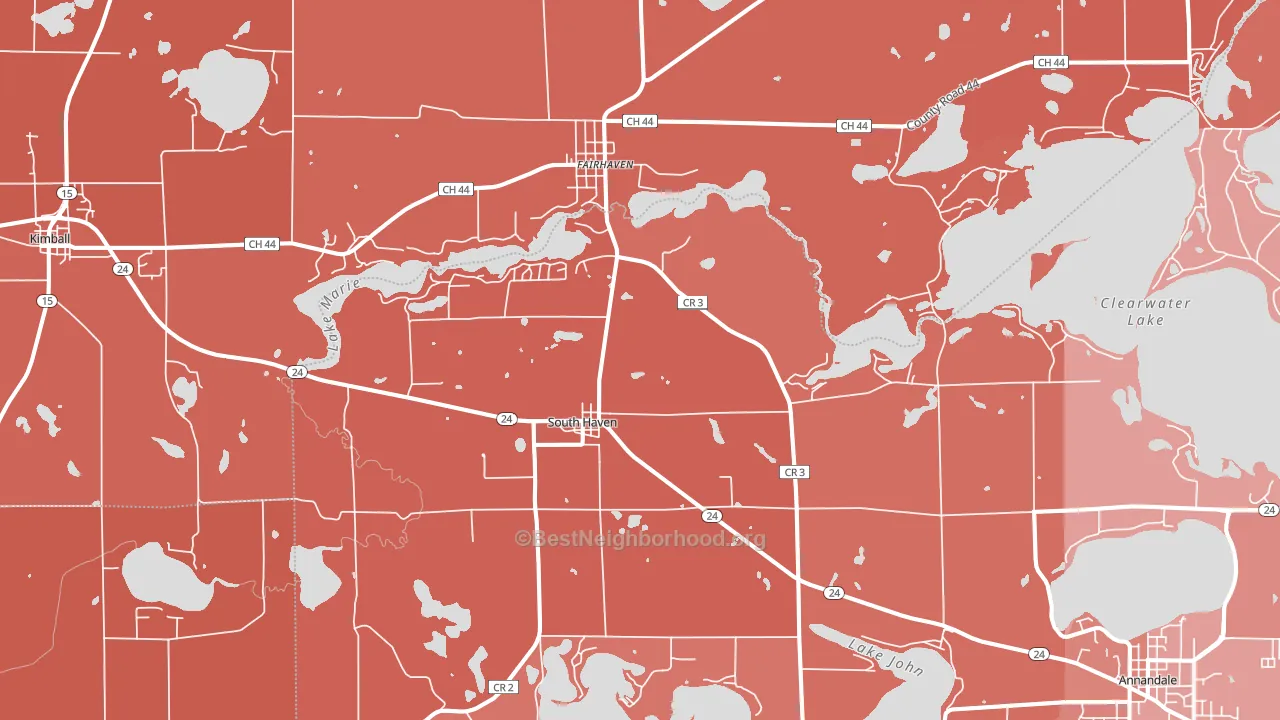South Haven, MN block-group political-lean map