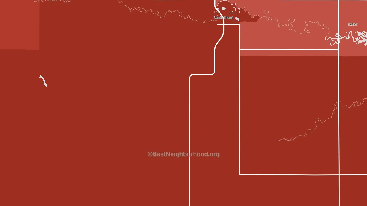 South Heart, ND block-group political-lean map