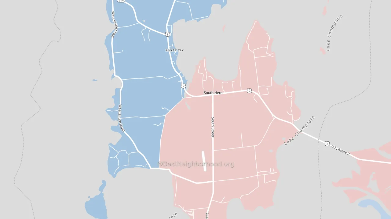 South Hero, VT block-group political-lean map