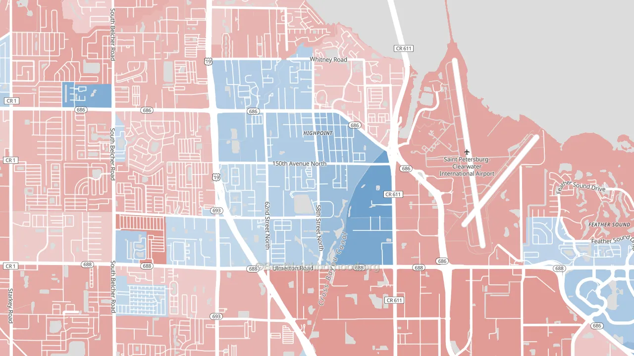 South Highpoint, FL block-group political-lean map