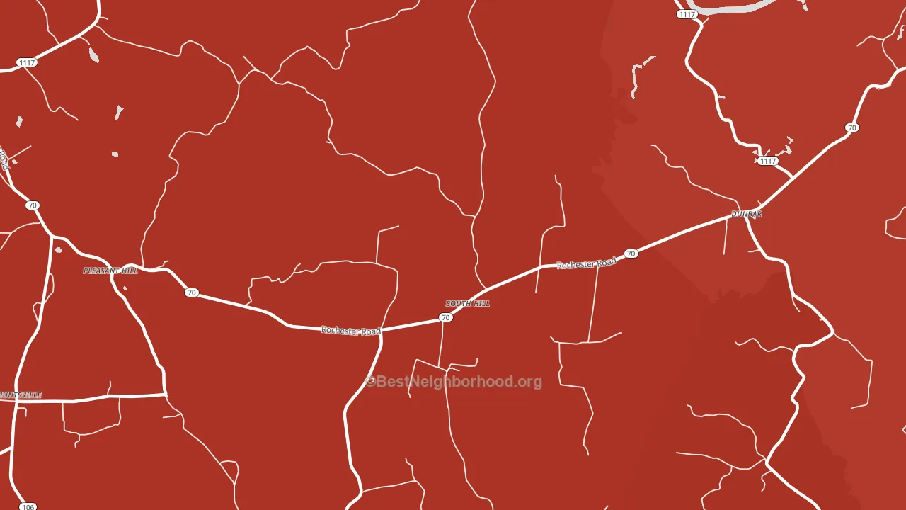 South Hill, KY block-group political-lean map