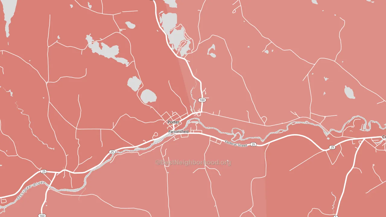 South Hiram, ME block-group political-lean map