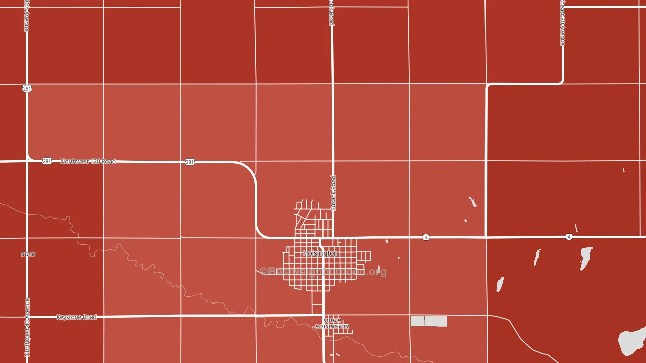 South Hoisington, KS block-group political-lean map