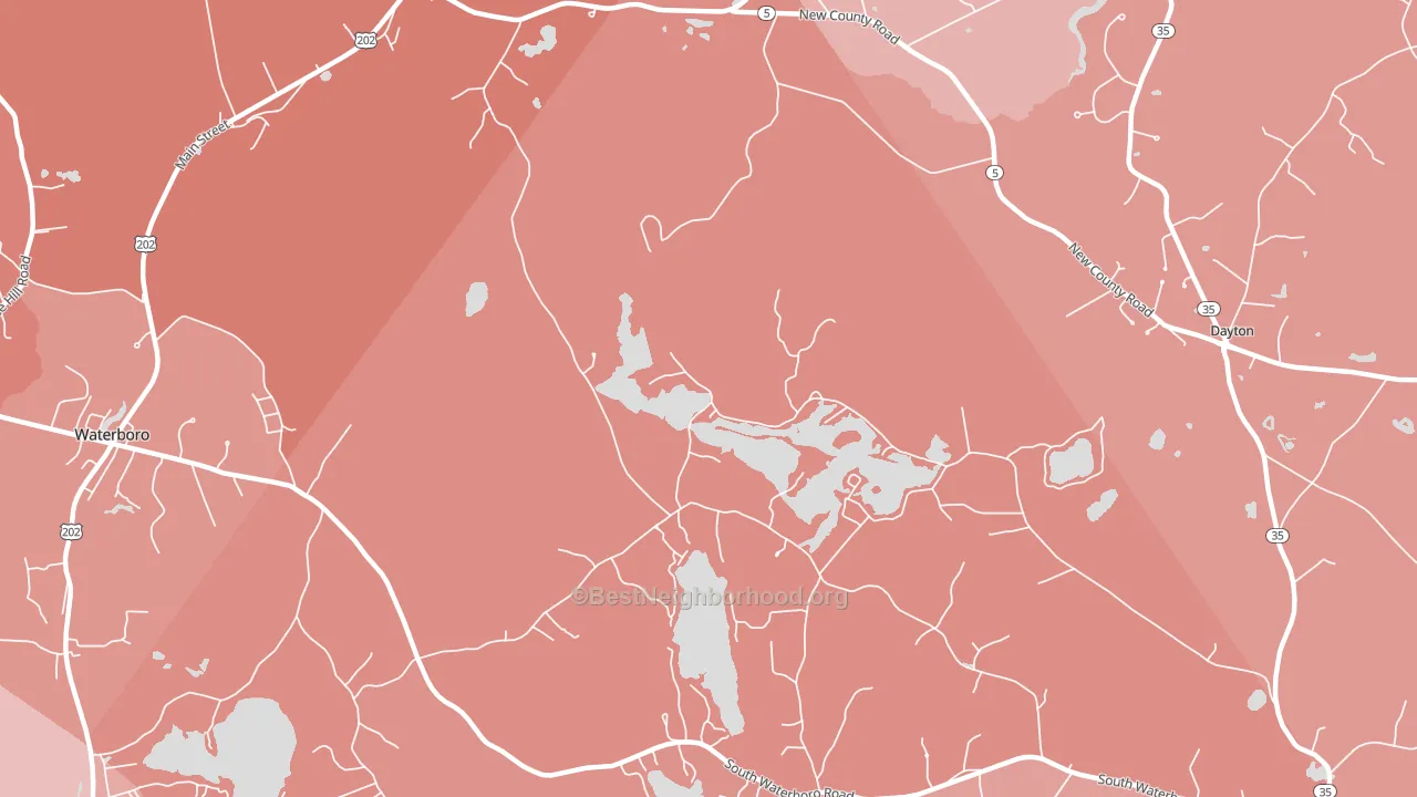 South Hollis, ME block-group political-lean map