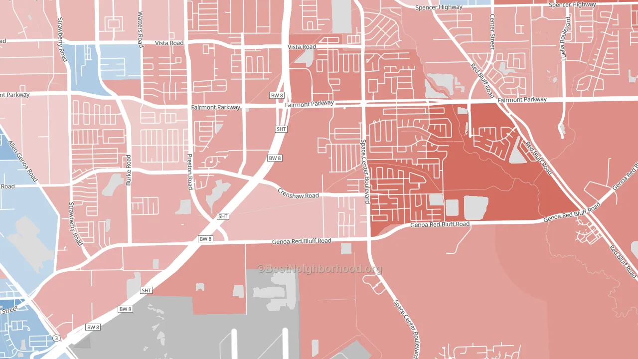 South Houston Gardens, Pasadena, TX block-group political-lean map