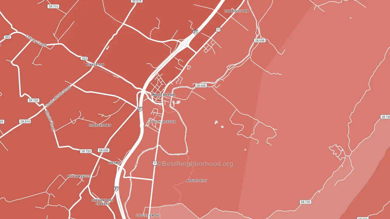 South Jackson, VA block-group political-lean map