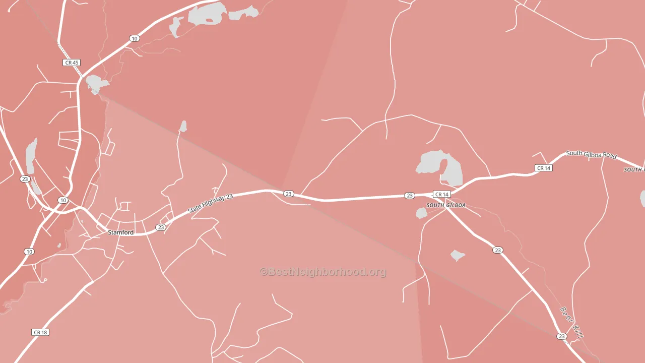 South Jefferson, NY block-group political-lean map