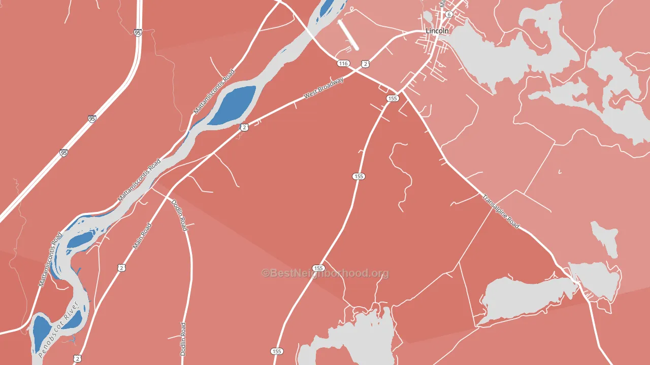 South Lincoln, ME block-group political-lean map