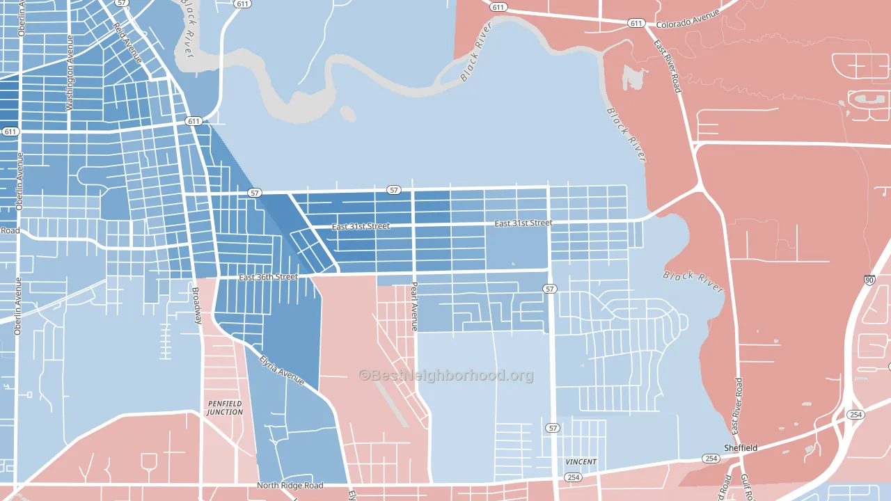 South Lorain, Lorain, OH block-group political-lean map