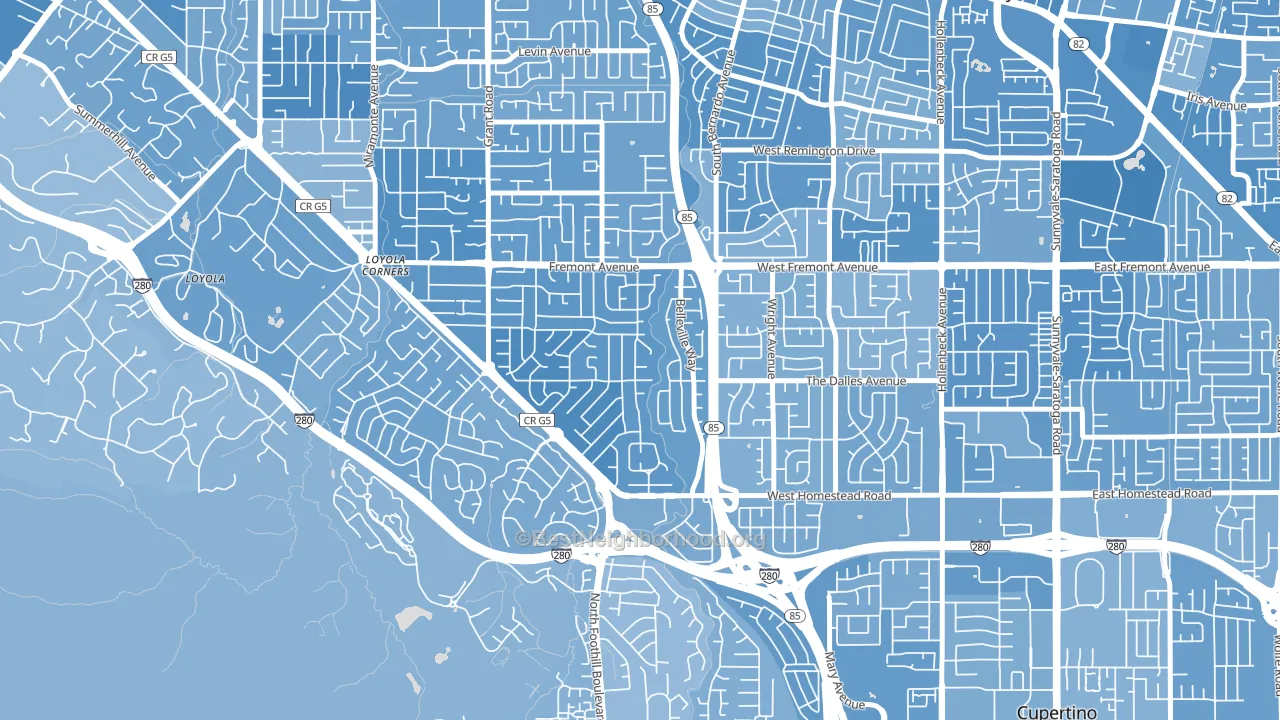 South Los Altos, Los Altos, CA block-group political-lean map