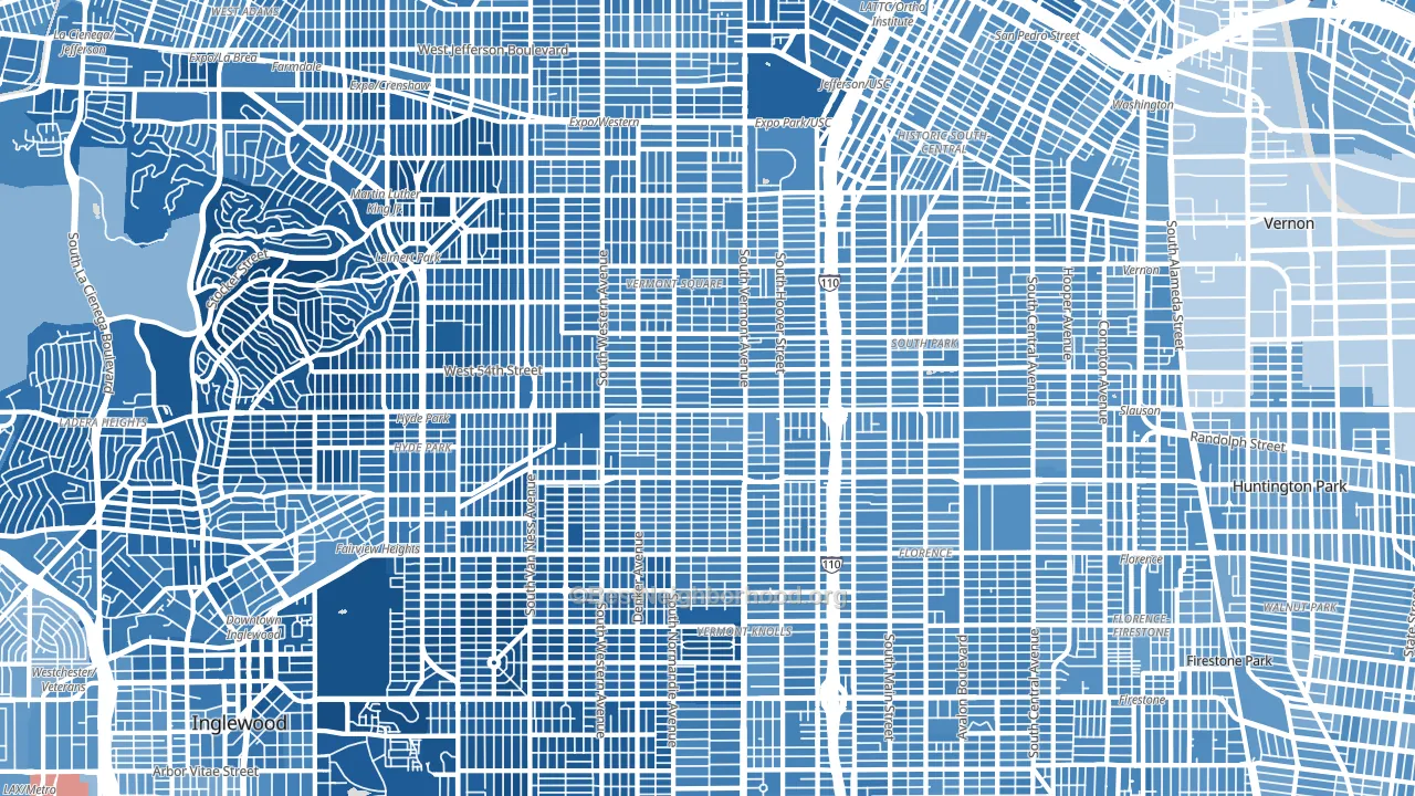 South Los Angeles, Los Angeles, CA block-group political-lean map