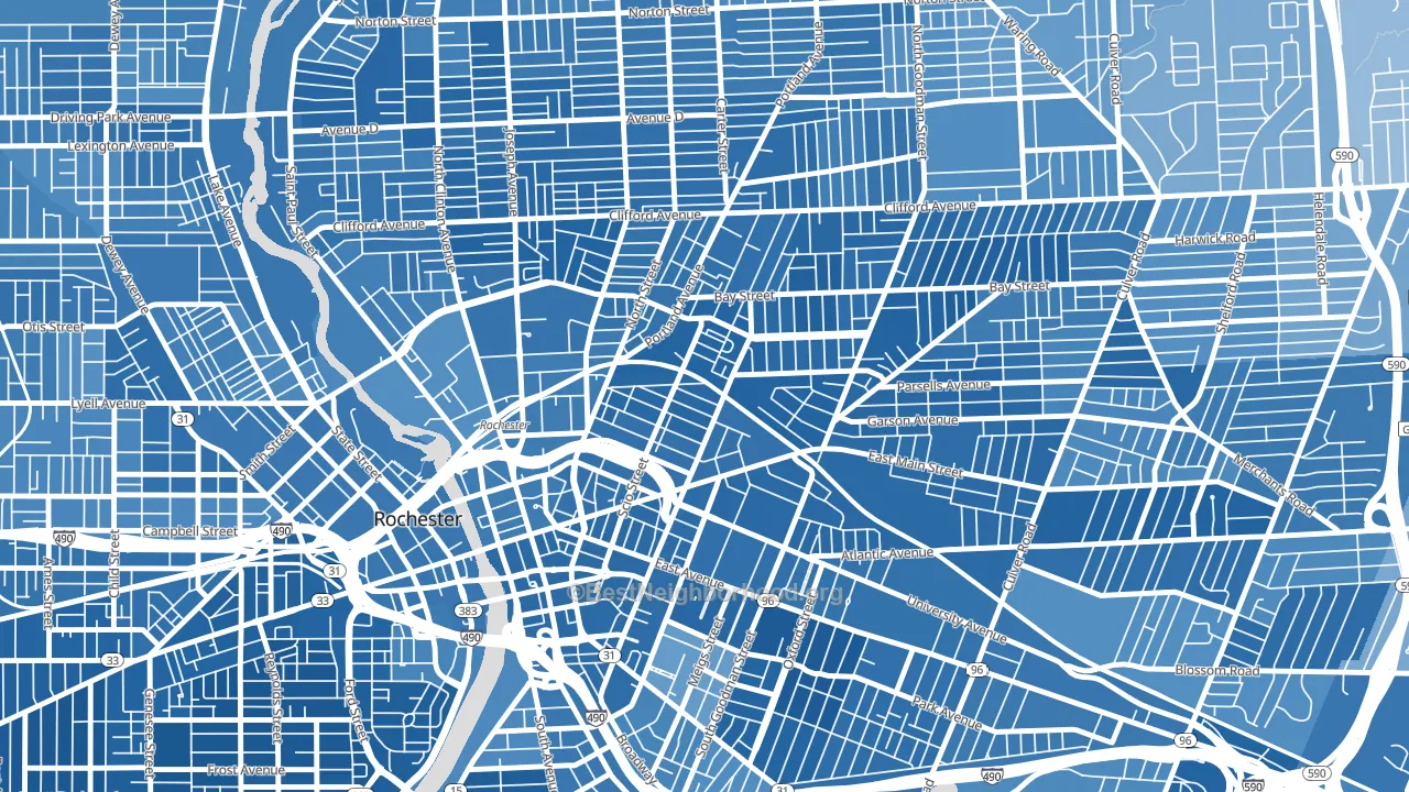 South Marketview Heights, Rochester, NY block-group political-lean map