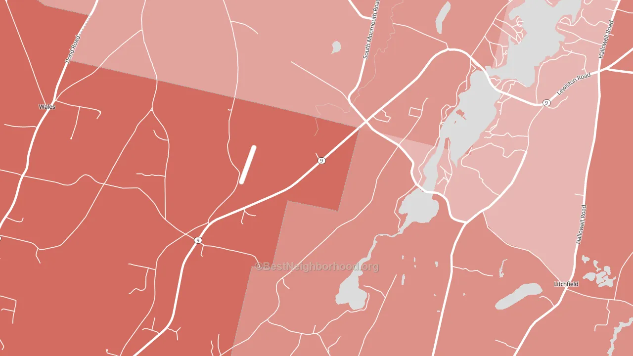 South Monmouth, ME block-group political-lean map