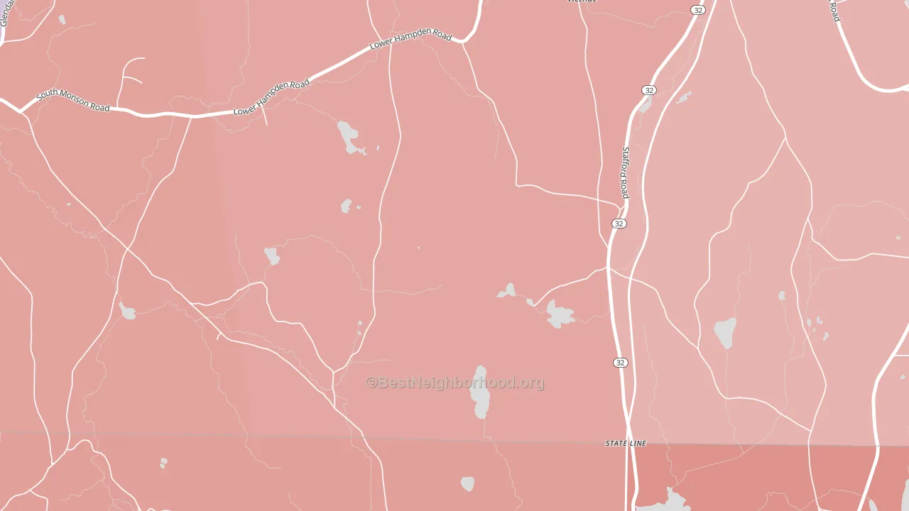South Monson, MA block-group political-lean map