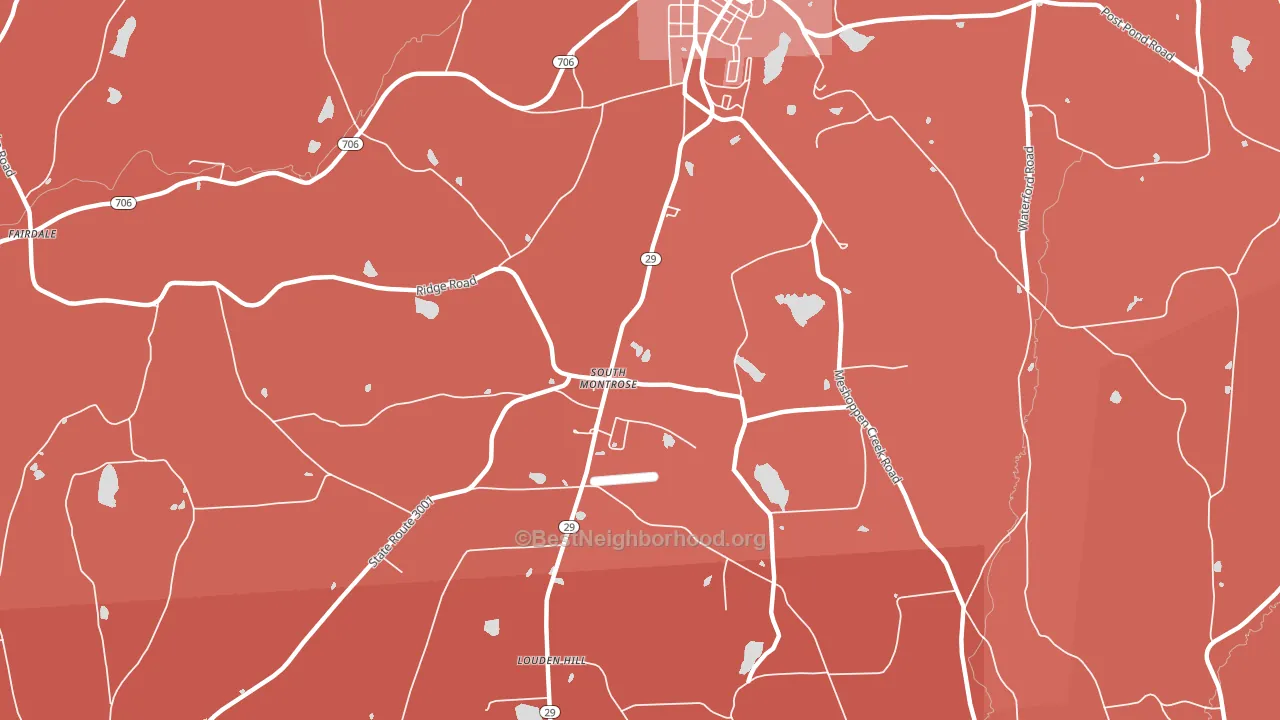 South Montrose, PA block-group political-lean map