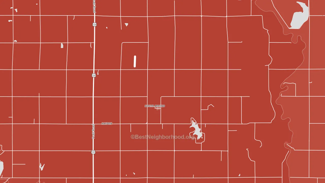 South Mound, KS block-group political-lean map