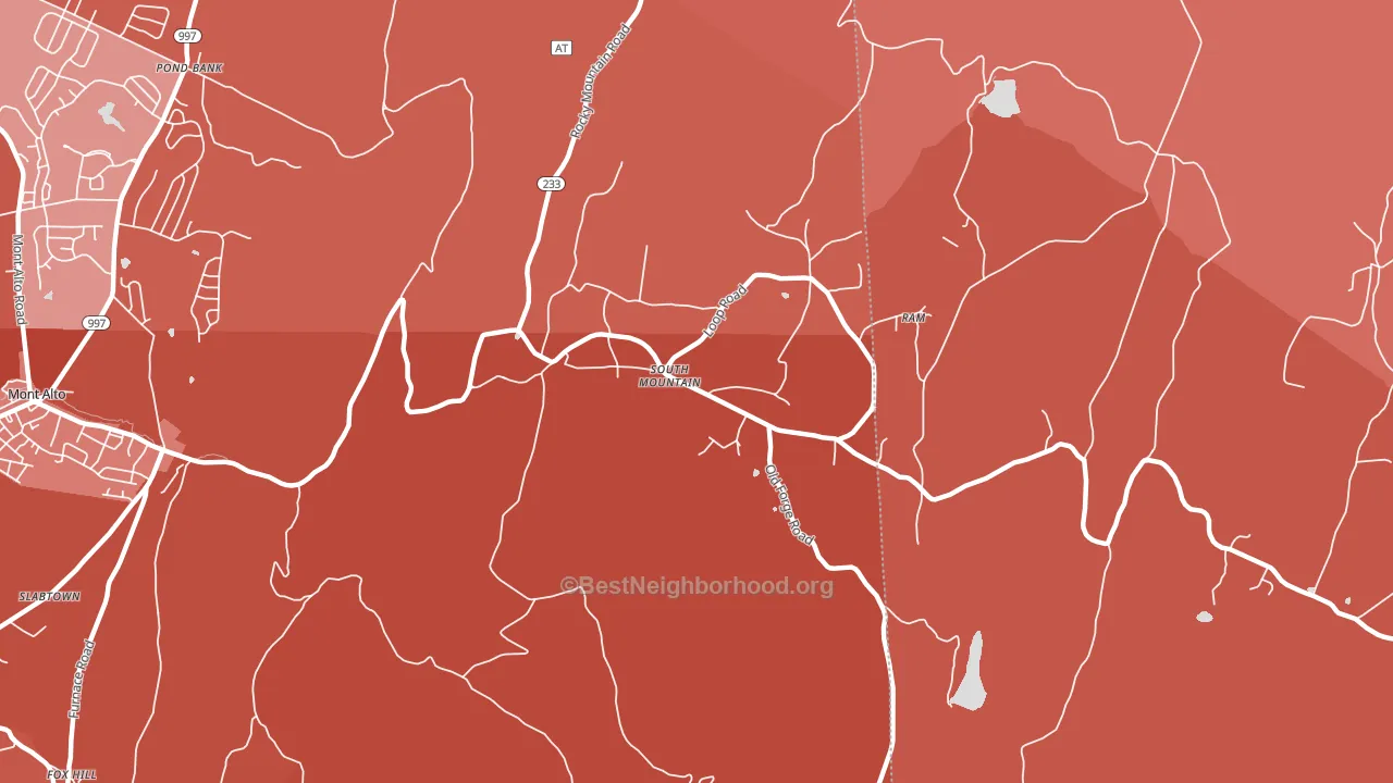 South Mountain, PA block-group political-lean map