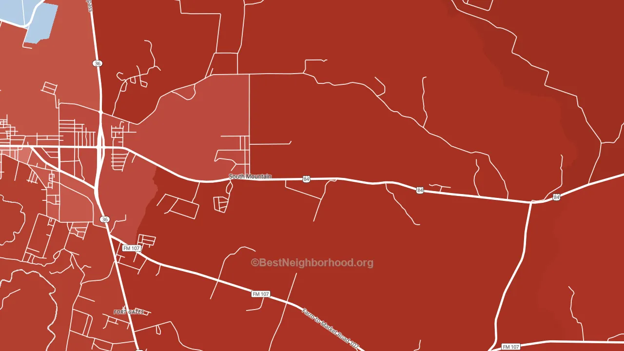 South Mountain, TX block-group political-lean map