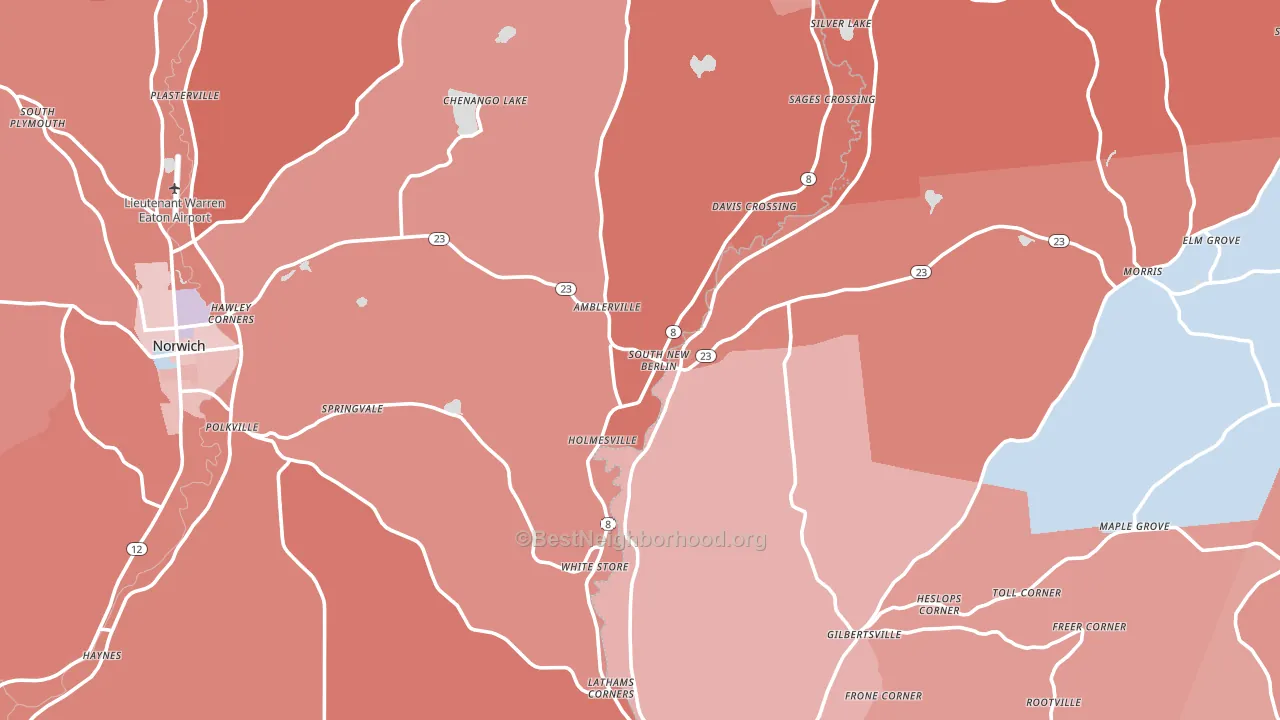 South New Berlin, NY block-group political-lean map
