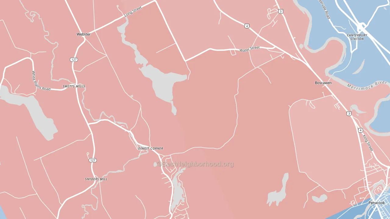 South Newbury, NH block-group political-lean map