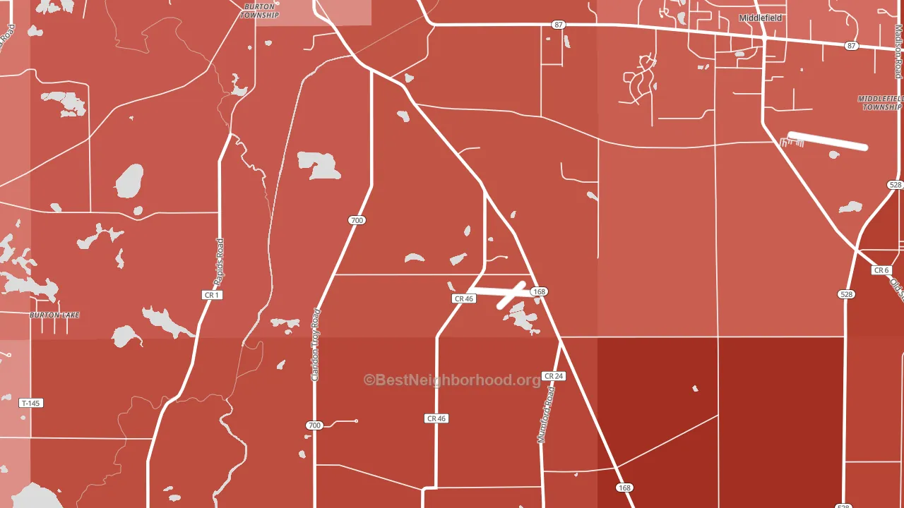 South Newbury, OH block-group political-lean map