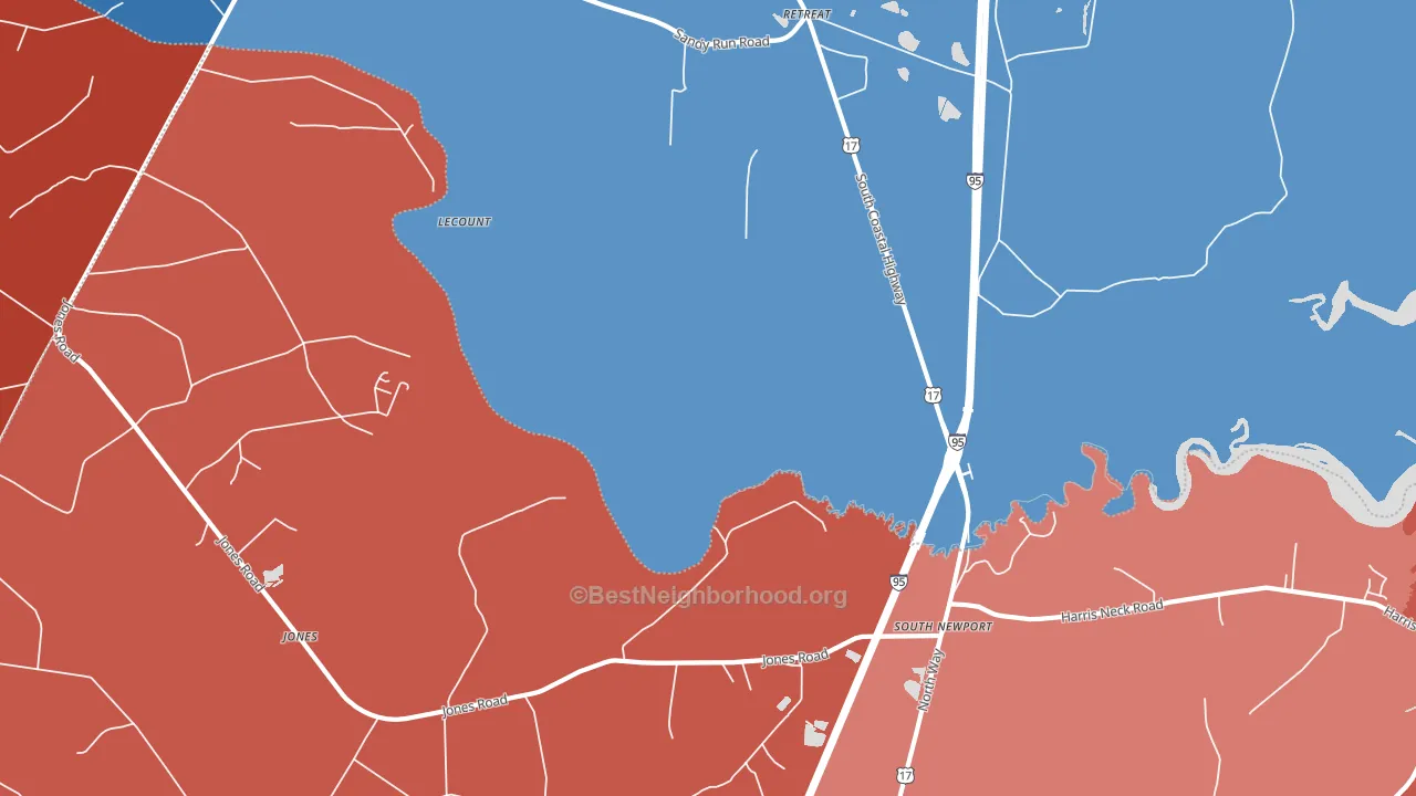 South Newport, GA block-group political-lean map