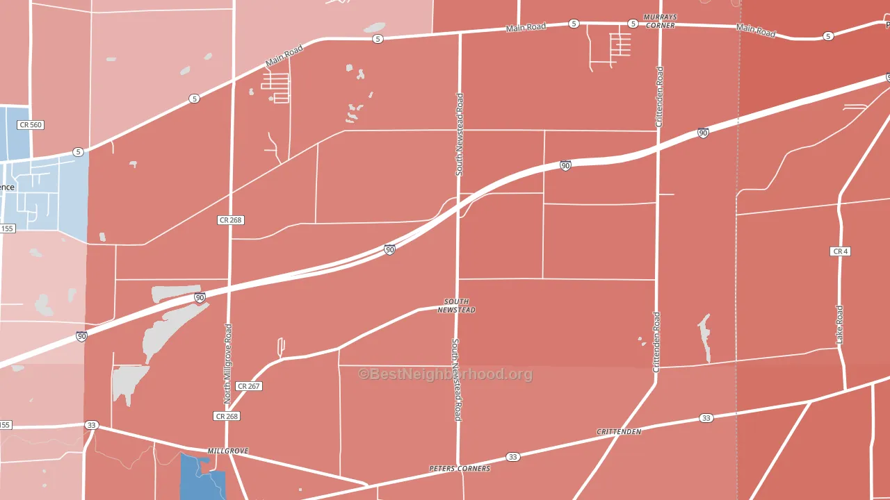 South Newstead, NY block-group political-lean map