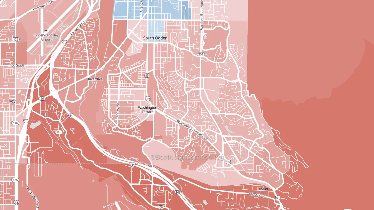 South Ogden, UT block-group political-lean map