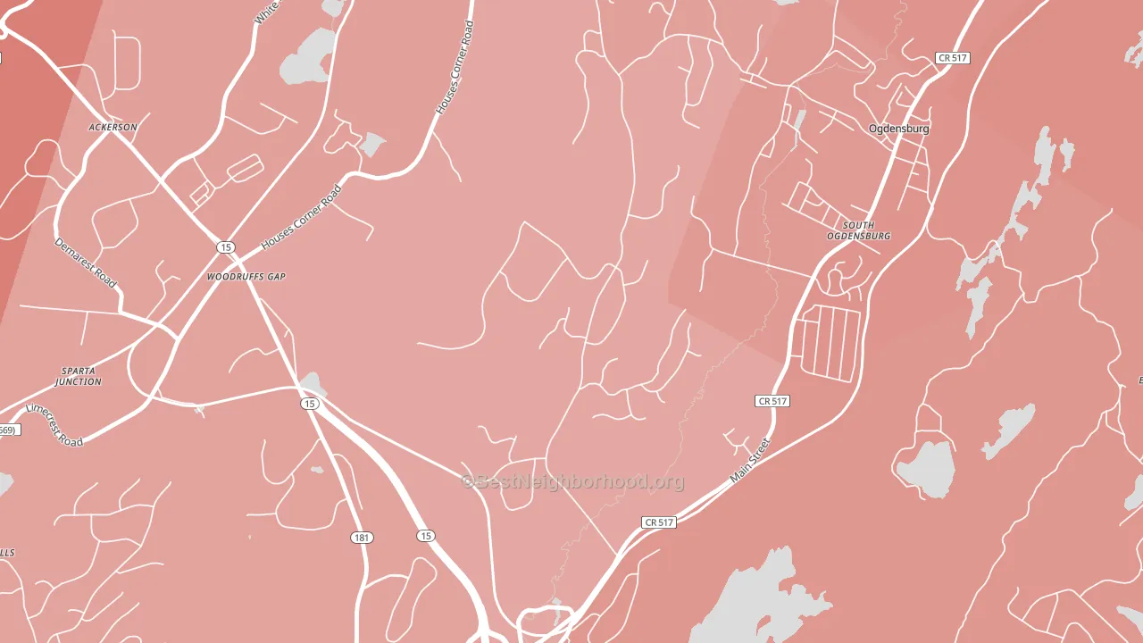South Ogdensburg, NJ block-group political-lean map