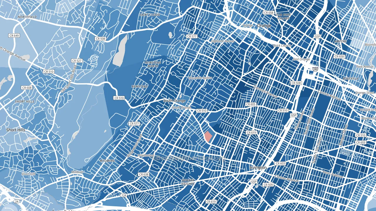 South Orange, NJ block-group political-lean map