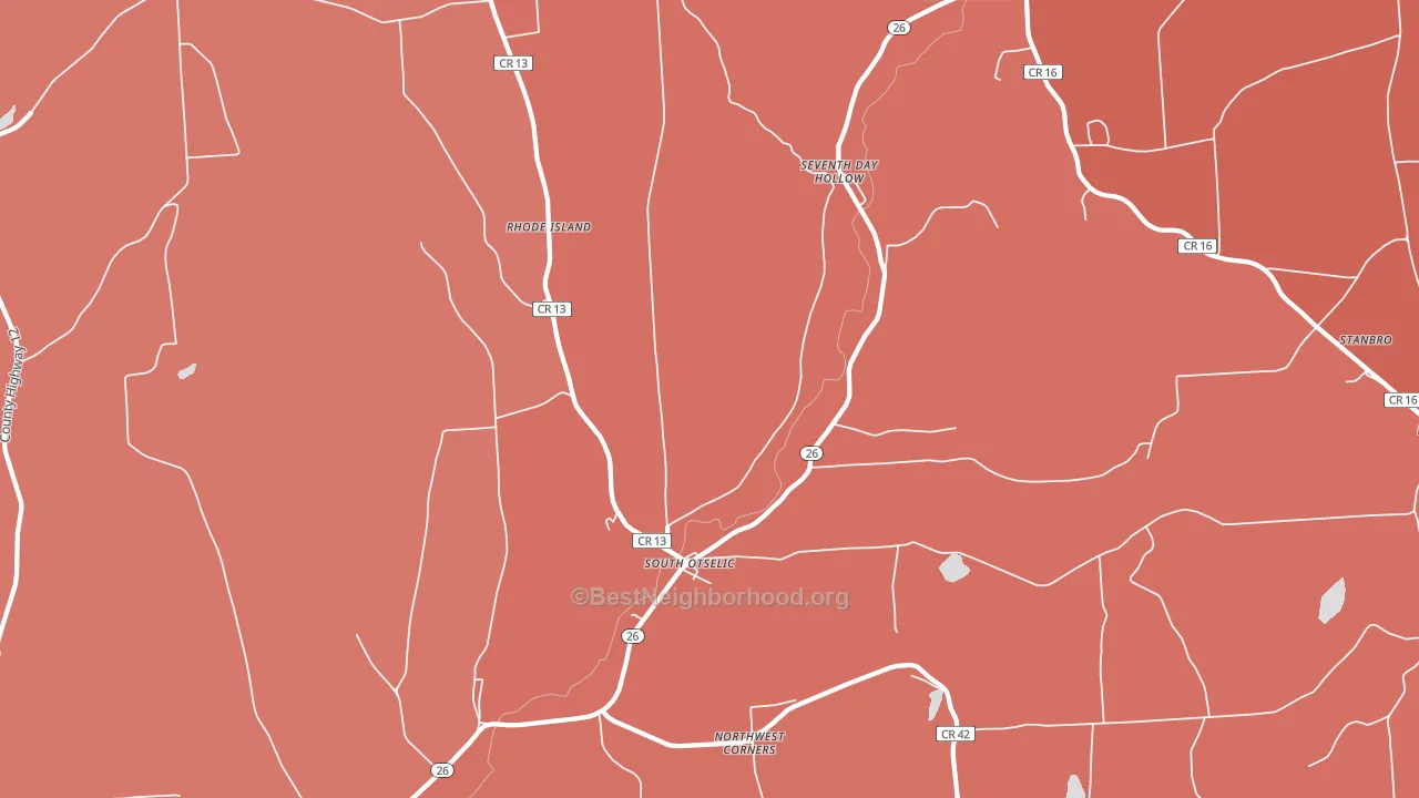 South Otselic, NY block-group political-lean map
