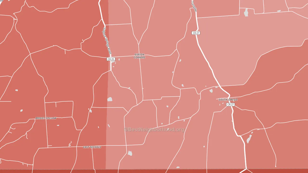 South Owego, NY block-group political-lean map