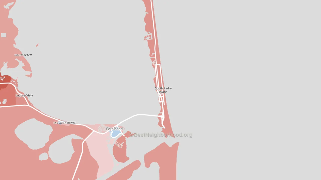 South Padre Island, TX block-group political-lean map
