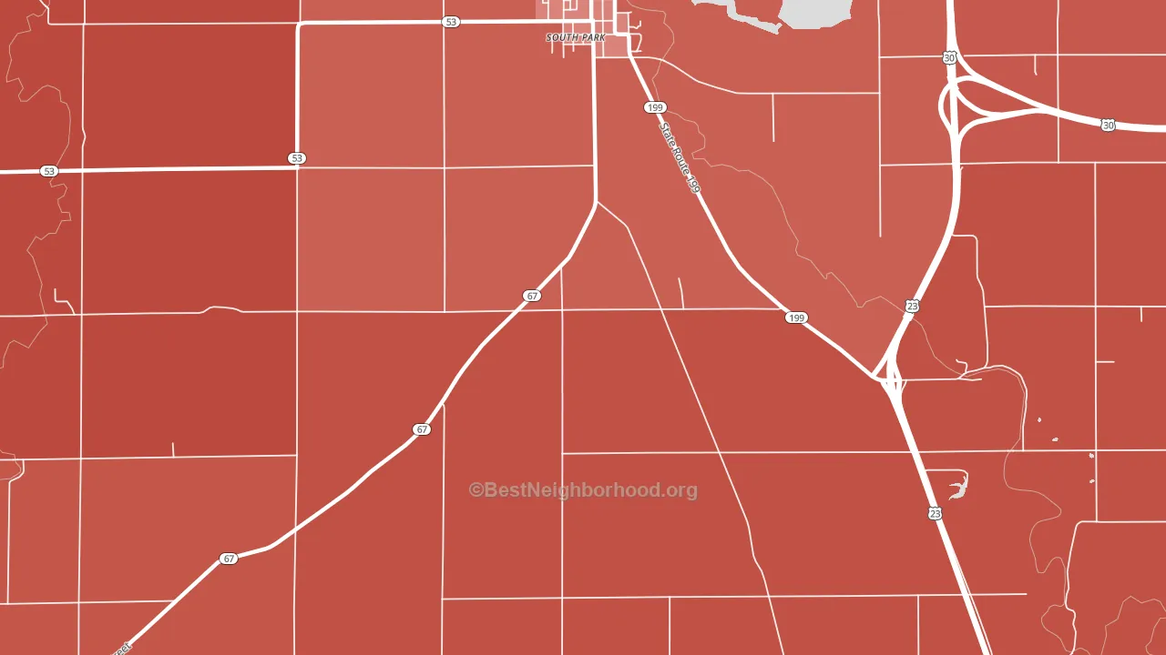 South Park, OH block-group political-lean map