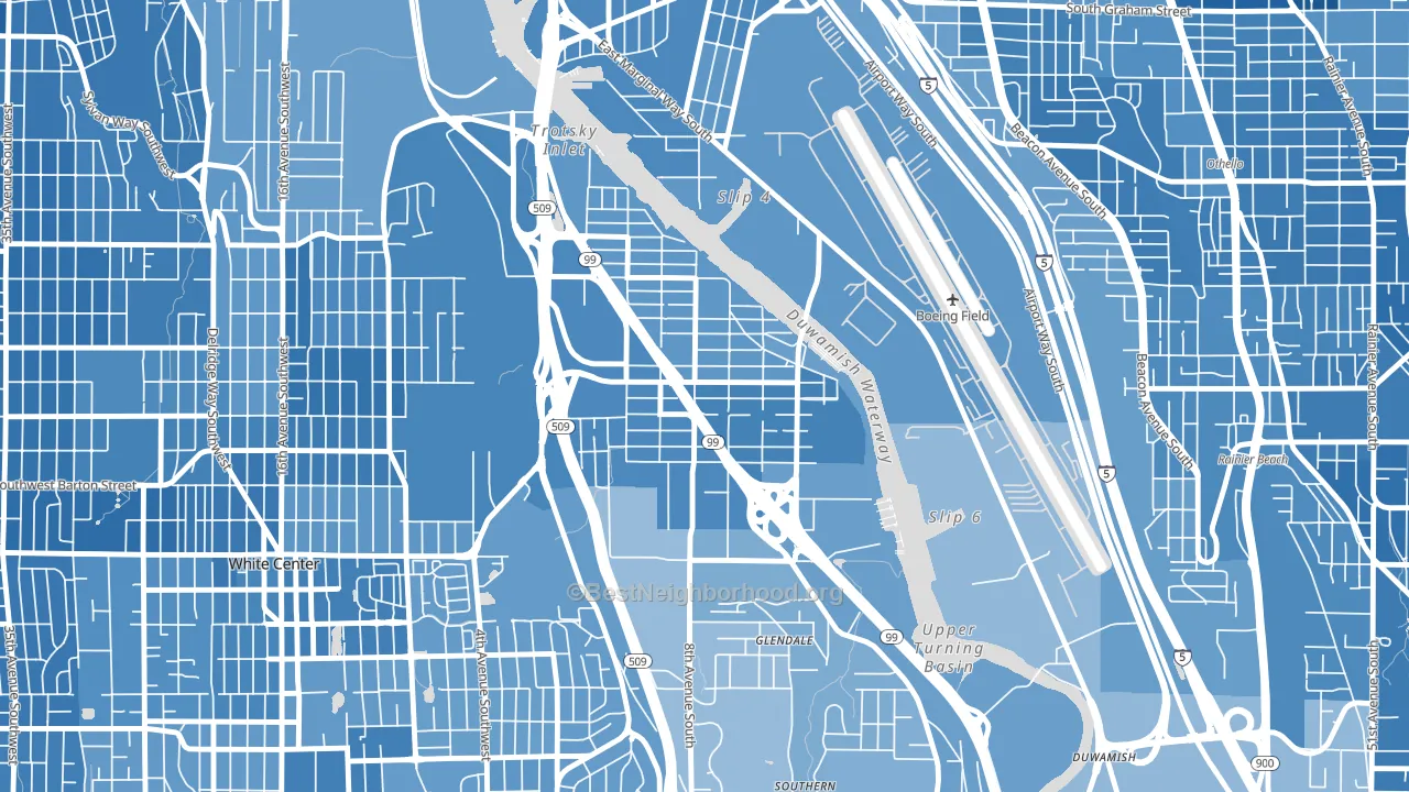 South Park, Seattle, WA block-group political-lean map