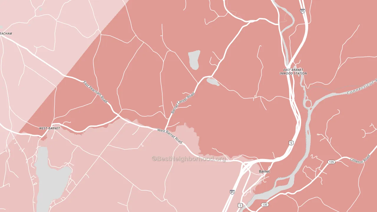 South Peacham, VT block-group political-lean map