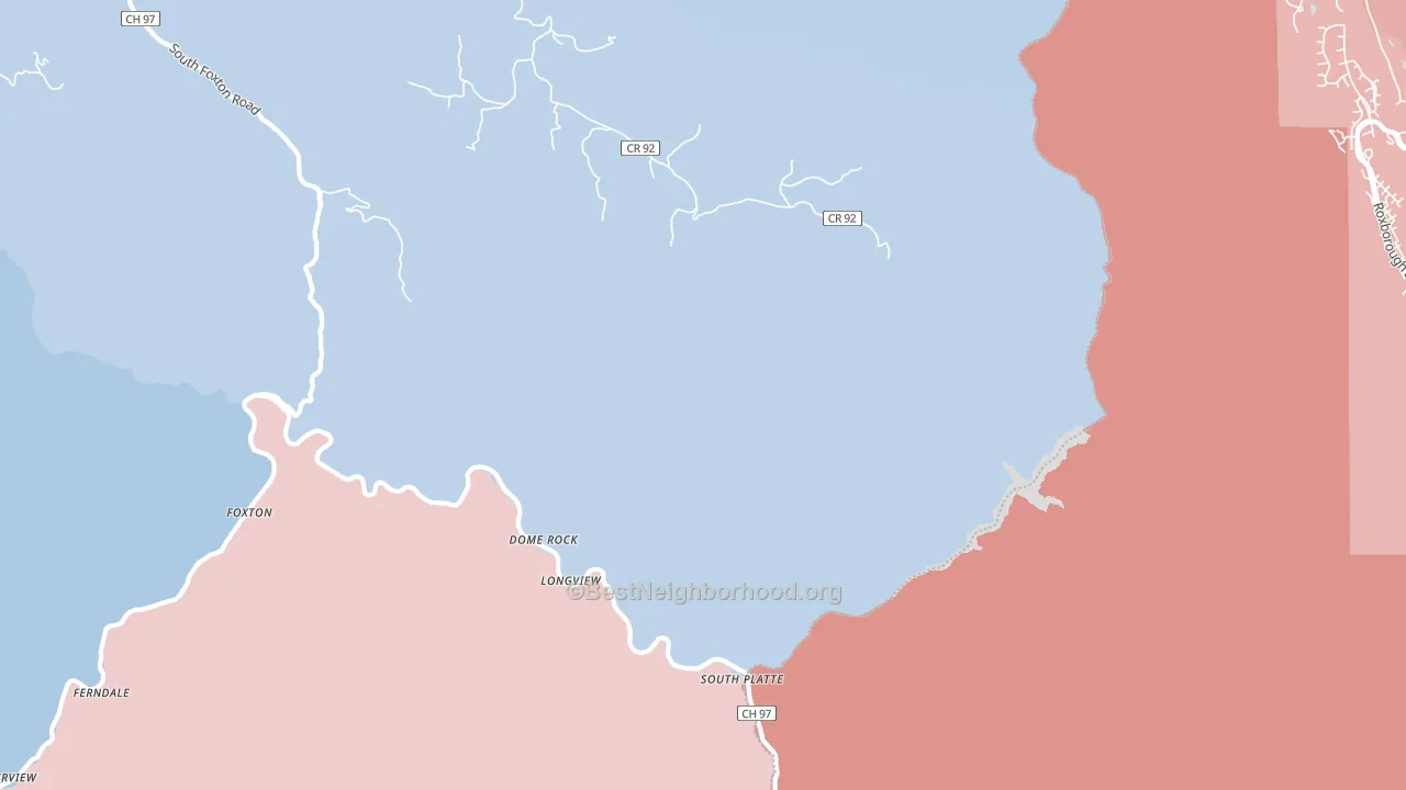 South Platte, CO block-group political-lean map