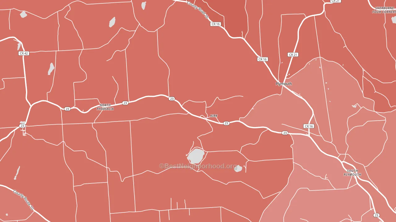 South Plymouth, NY block-group political-lean map