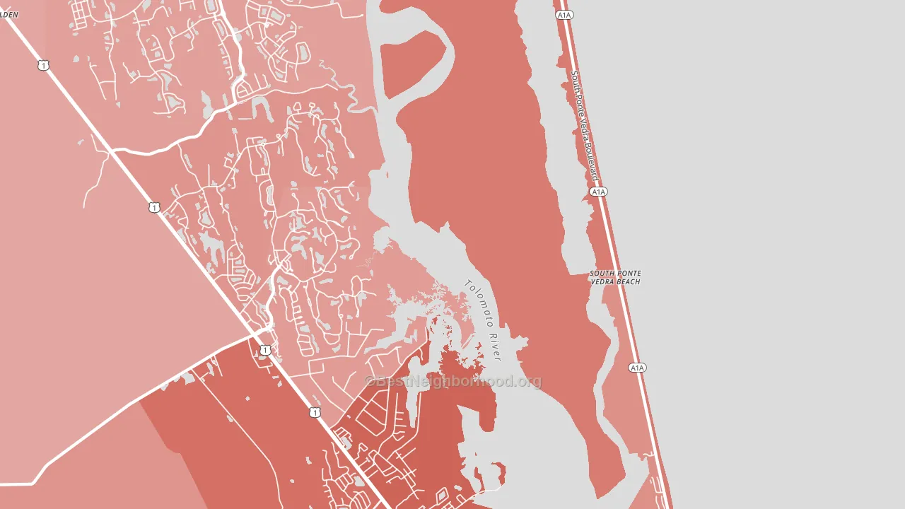 South Ponte Vedra Beach, FL block-group political-lean map