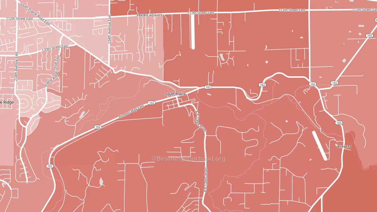 South Prairie, WA block-group political-lean map