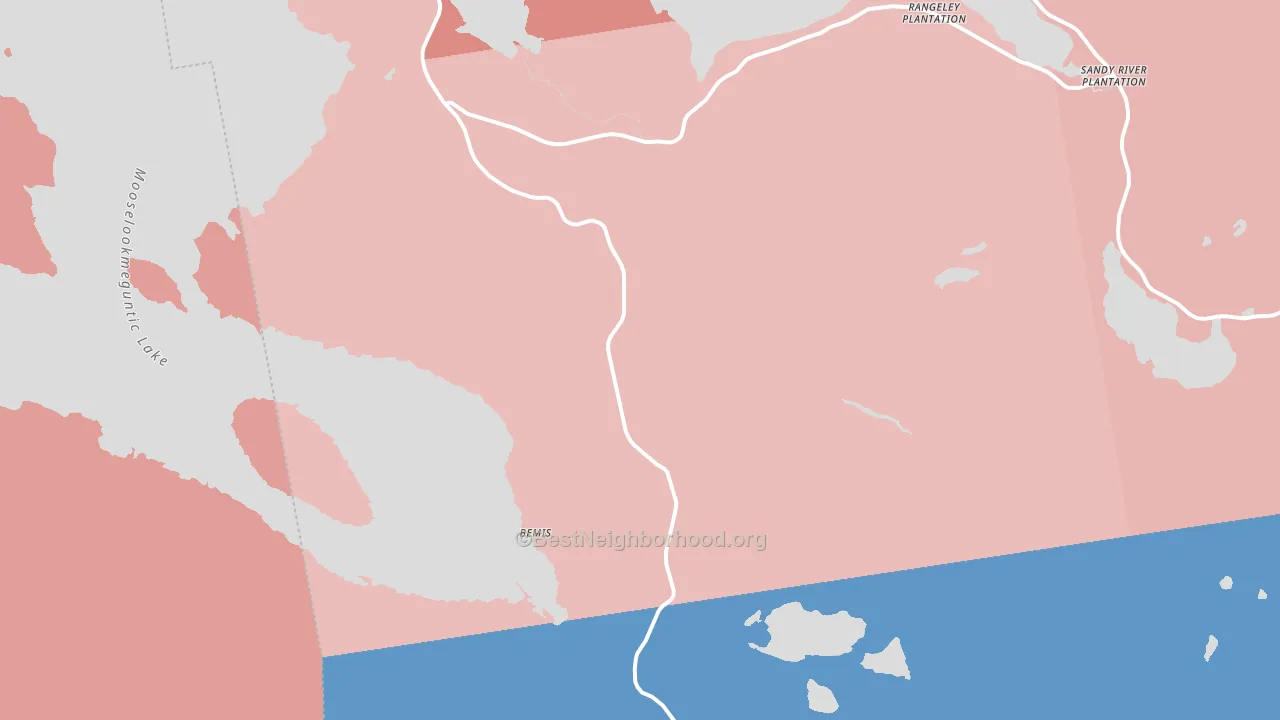 South Rangeley, ME block-group political-lean map