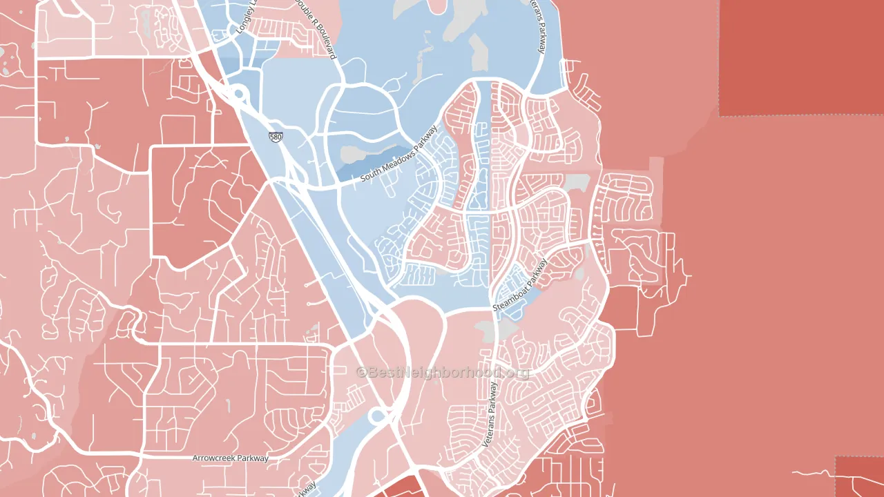 South Reno, Reno, NV block-group political-lean map
