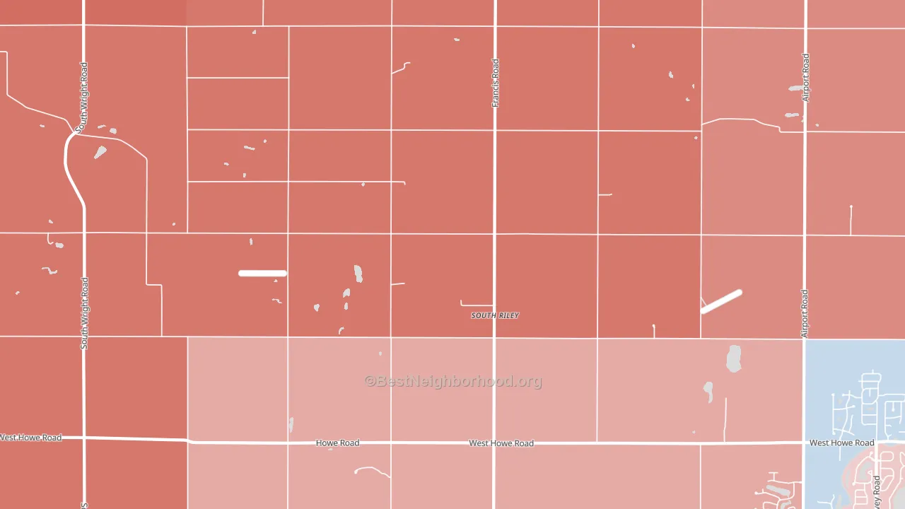 South Riley, MI block-group political-lean map