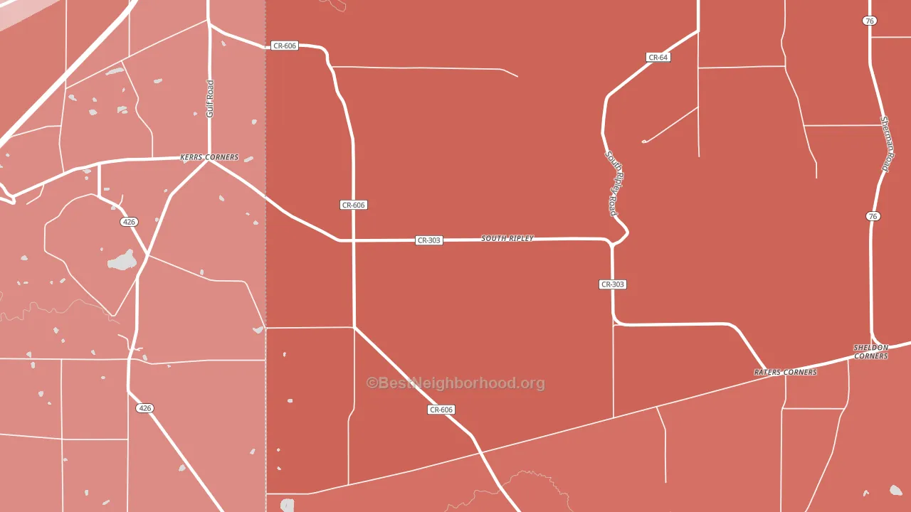 South Ripley, NY block-group political-lean map